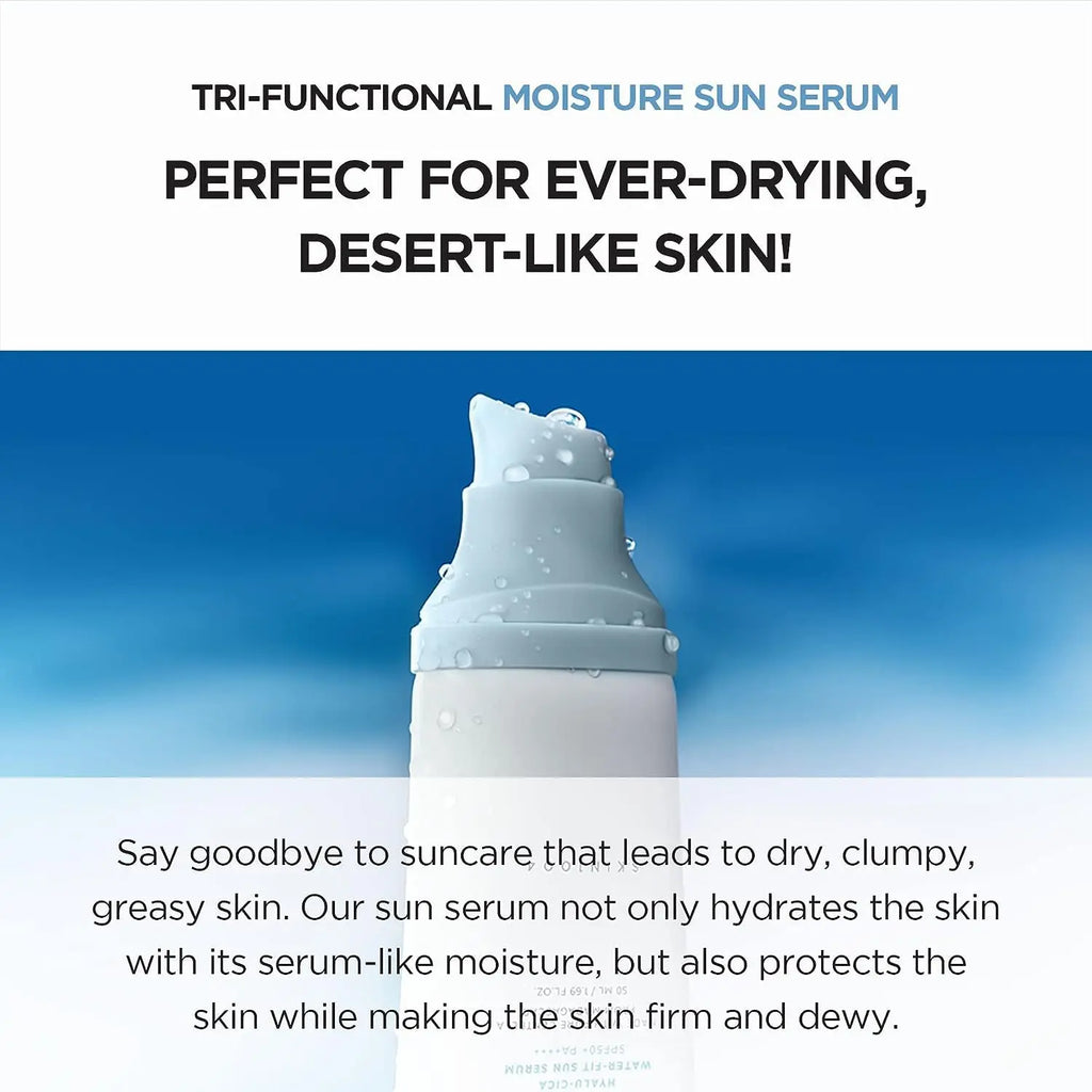 Skin1004 Korean Skincare Centella Sun Serum LSF50+ – Hyaluronsäure UV-Schutz, empfindliche Haut
