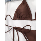 7 Farben Neckholder Brasilianischer Bikini Damen Bademode Weiblicher Badeanzug Zweiteiliges Bikini-Set Gepolsterter Badeanzug Damen V3536