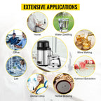 VEVOR 4L Wasserdestilliergerät Destillierapparat Filter Brennerei Reiniger Mondschein-Apparat DIY Spender-Kit für Haushaltsgeräte