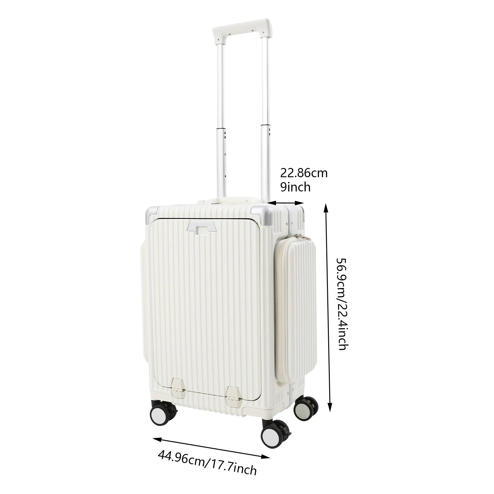 Moderner 20-Zoll PC-Gepäckkoffer, Aluminiumlegierung, Hartschale, Reisekoffer mit 4 Rollen, 3-Öffnungs-Struktur für Reisen