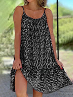 2026 Sommer Neuer grenzüberschreitender Amazon europäischer und amerikanischer Freizeitstil Bedrucktes ärmelloses Kleid mit weitem Saum