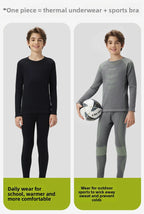 Kelme Children's Quick Drying Clothes Set Outdoor Running Sports Long Sleeve Knitted Training Base Shirt For Boys And Girls