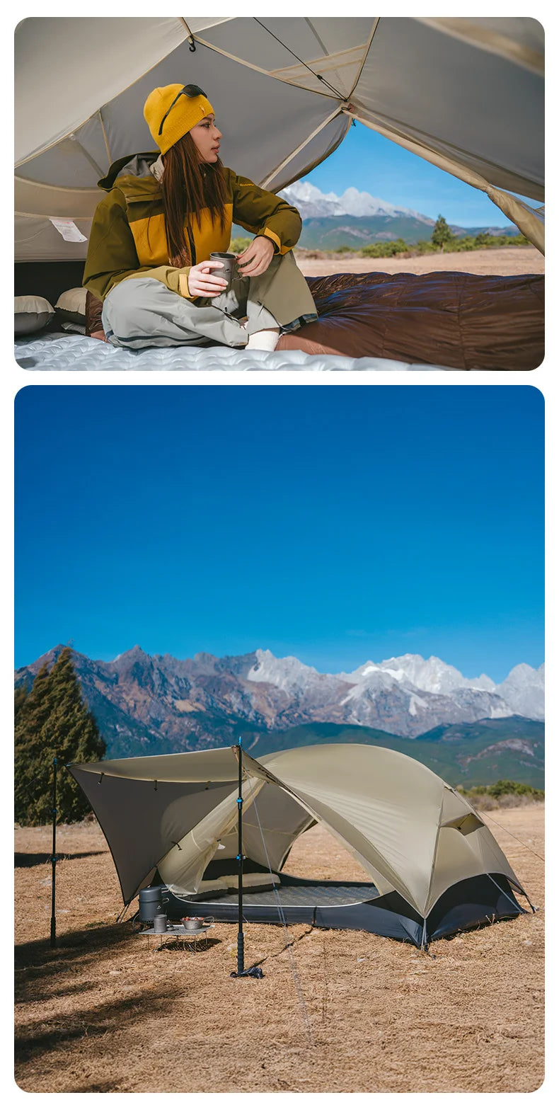 Naturehike Mongar UL 2 Zelt 2 Personen Trekkingzelt 20D Ultraleichtes Reisezelt Wasserdichtes Wanderzelt Überlebenszelt Outdoor Camping Zelt