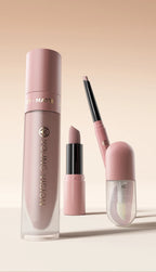 4tlg. Set Langanhaltendes Wasserdichtes Lippen-Make-up-Kit – Weicher, geschmeidiger cremiger Lippenstift & Lipgloss Lip Oil Set