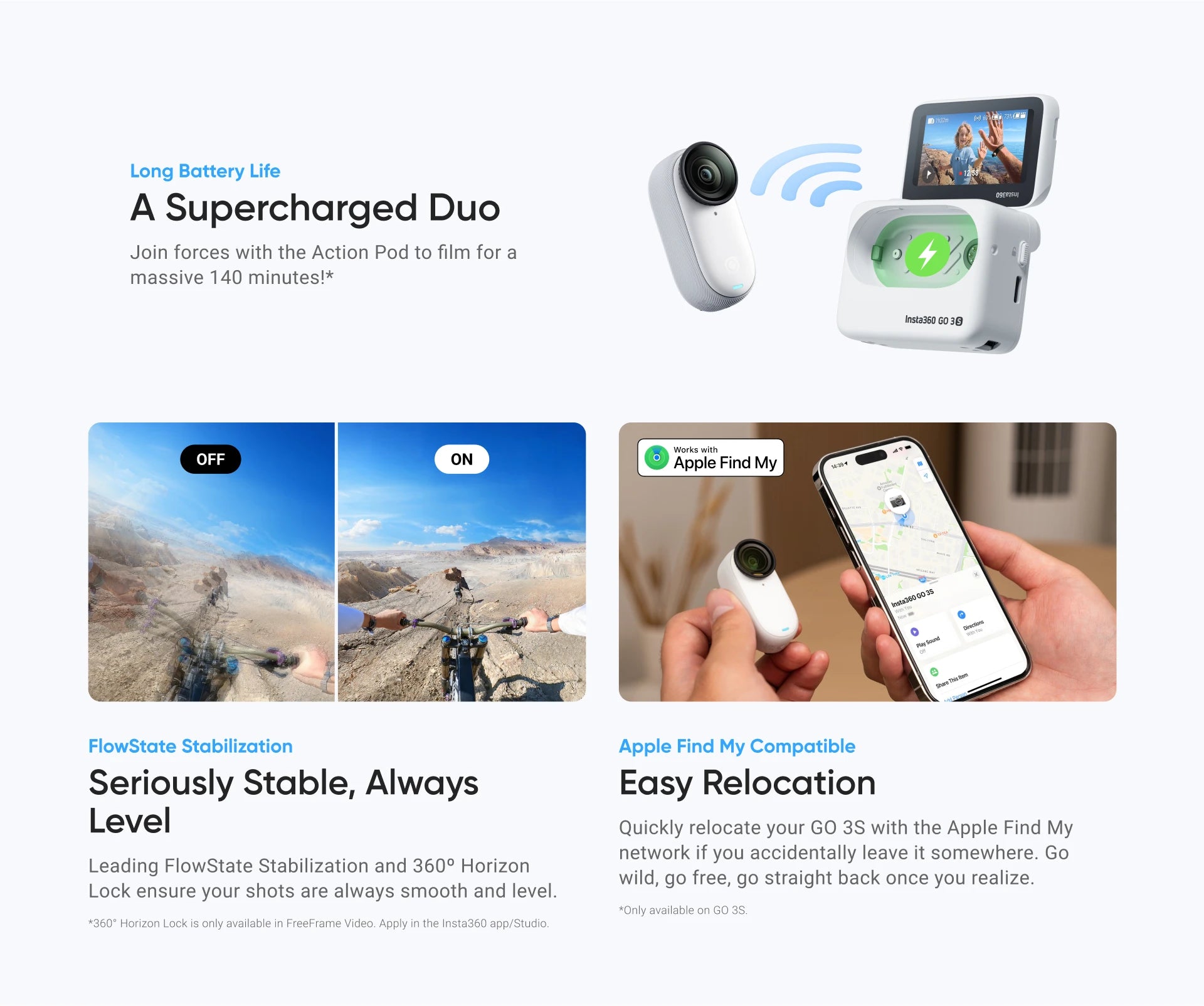 Insta360 Neue GO 3S – Winzige 4K-Kamera, tragbar und vielseitig, freihändig, POV, überall montierbar, Stabilisierung