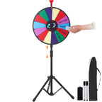 SucceBuy 18 Zoll Tisch-Farbgewinnrad mit faltbarem Stativ-Bodenständer, 14 Fächer, trocken abwischbar, für Gewinn-Glücksrad-Spiel