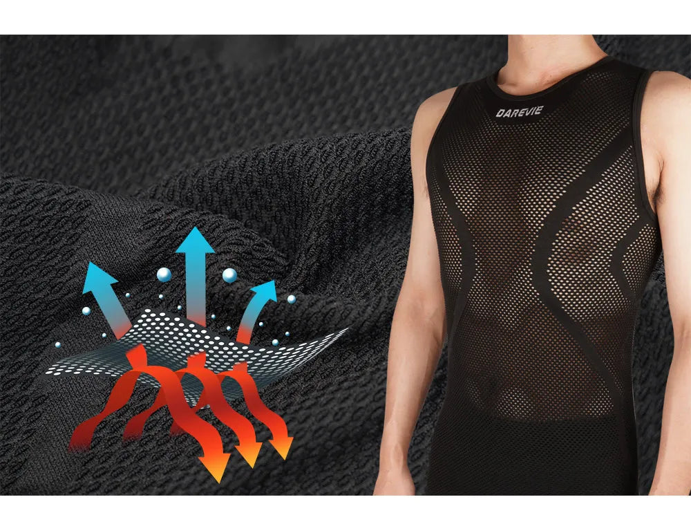 DAREVIE Radsport First Layer Herren Kompressions-Nahtlos Damen Fahrrad Radsport Inneres Sport First Layer Unterhemd Bike Base Layer