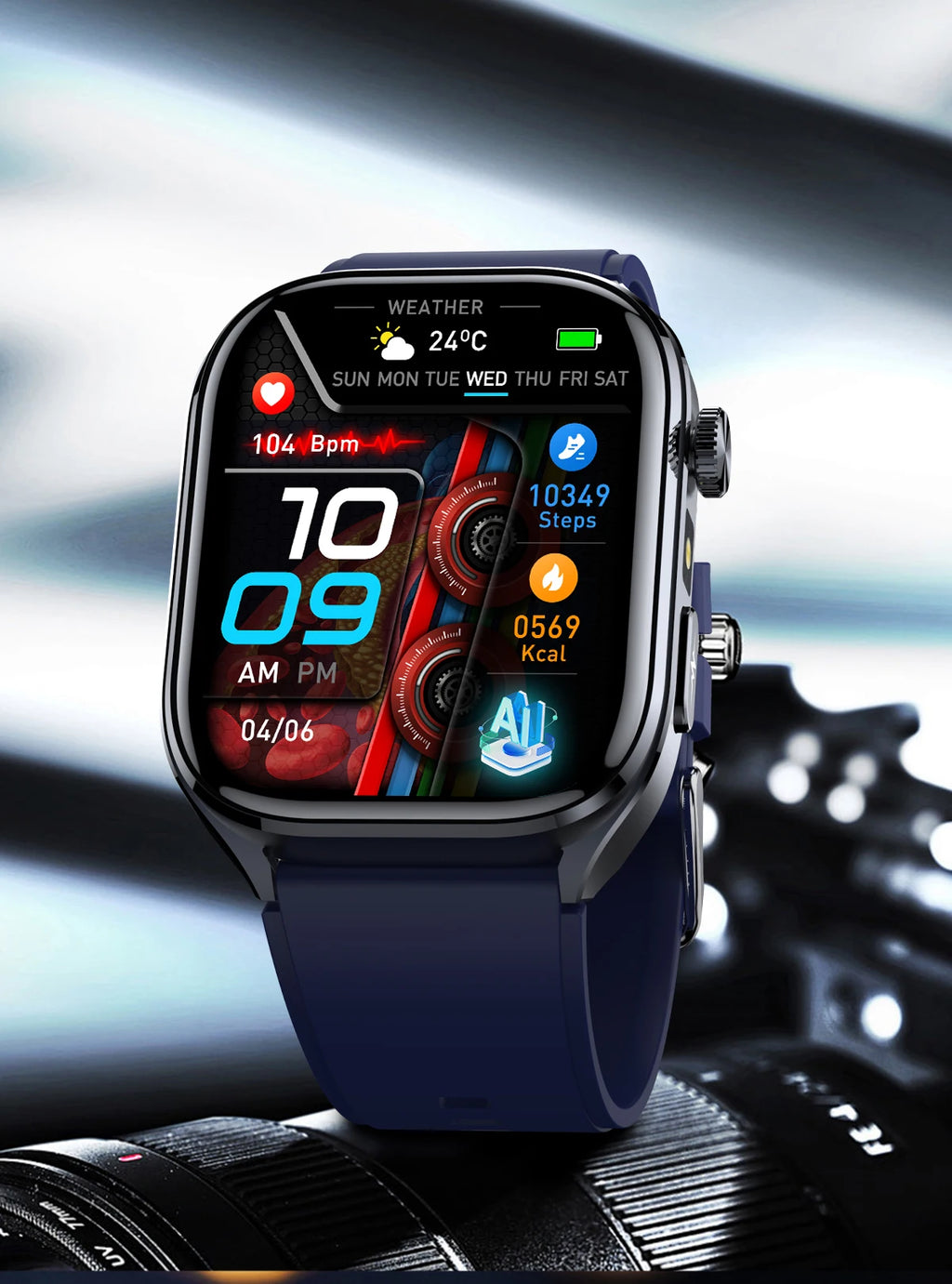Neue Gesundheitsuhr Harnsäure Blutdruck Blutsauerstoff Körperanalyse Körperfett Smartwatch EKG+PPG Bluetooth Anruf Uhr Frauen Männer