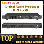 Paulkitson A808 Prozessor Digitaler professioneller Audioprozessor 8 In 8 Out 32Bit DSP 7-Band EQ Equalizer WIFI USB Ohne Rauschen