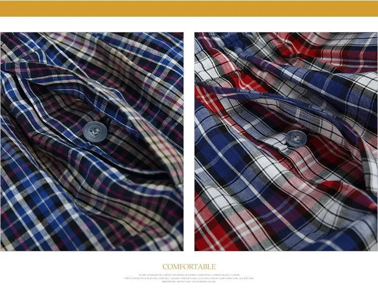 4 Herren-Boxershorts Locker Herrenunterhosen Baumwolle Großes Karomuster Pfeilhose Übergröße Klassische Basics Karo