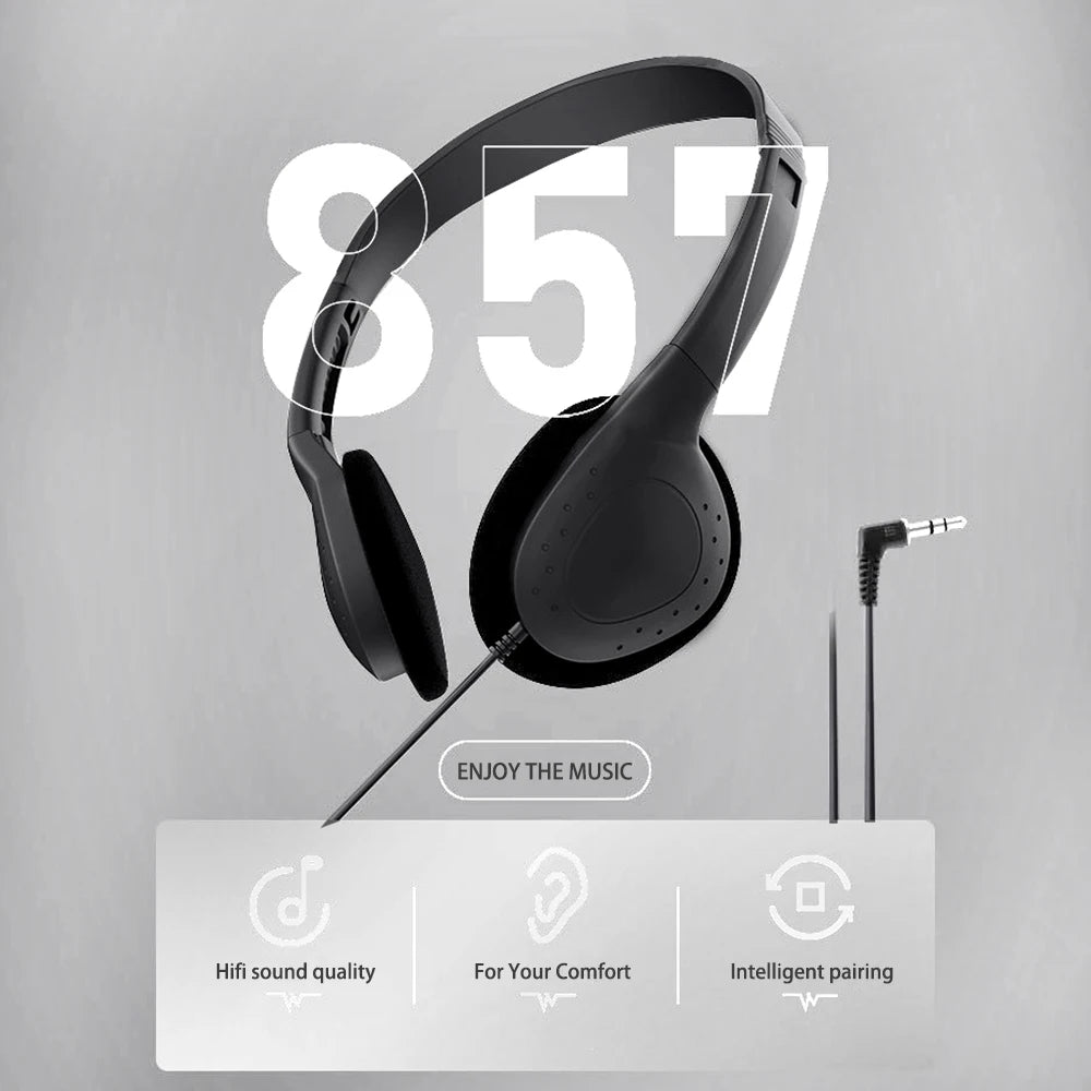3,5-mm-Kabel-Computer-Kopfhörer ohne Mikrofon Gaming-Headset Geräuschunterdrückung Sport-MP3-Kopfhörer Kabel-Stereo-Headset Universal