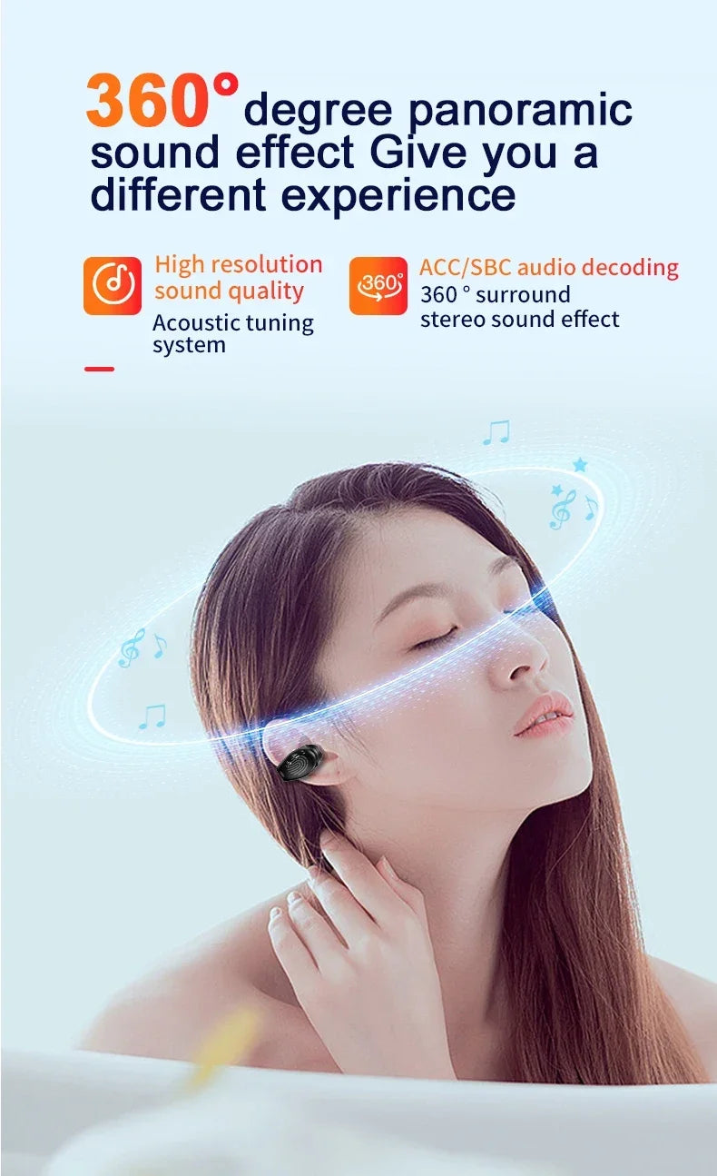 Kabellose Kopfhörer Bluetooth 5.3 Ohrhörer mit Mikrofon Einzelner In-Ear Sport Wasserdichte TWS Earbuds Bluetooth Freisprech-Headset