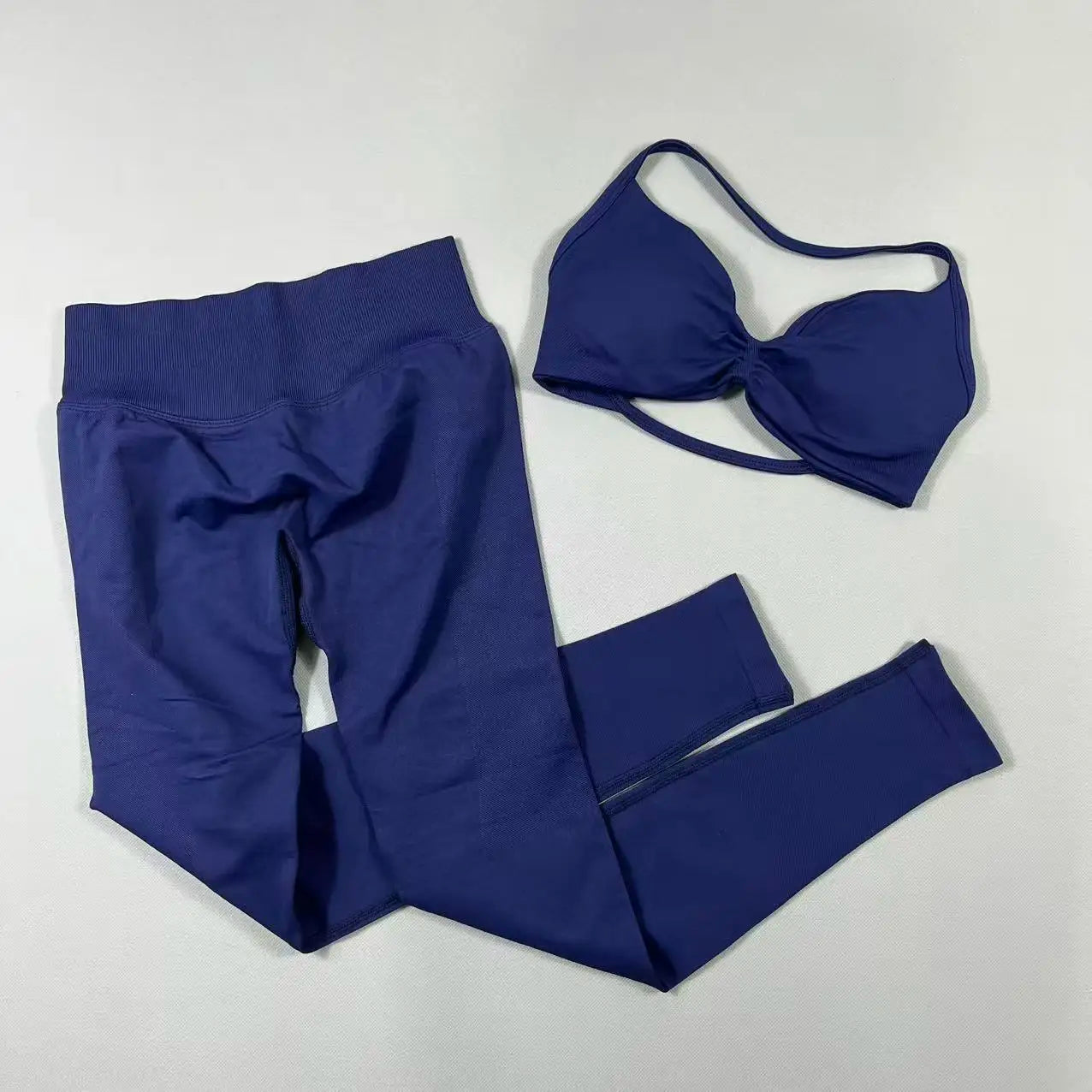 UETEEY Set für Damen, Trägerloser Yoga-BH, Sport-Top, Workout-Leggings-Set, Nahtloses Fitnessstudio-Set, Fitnesskleidung, Outfit, Activewear Zweitbild
