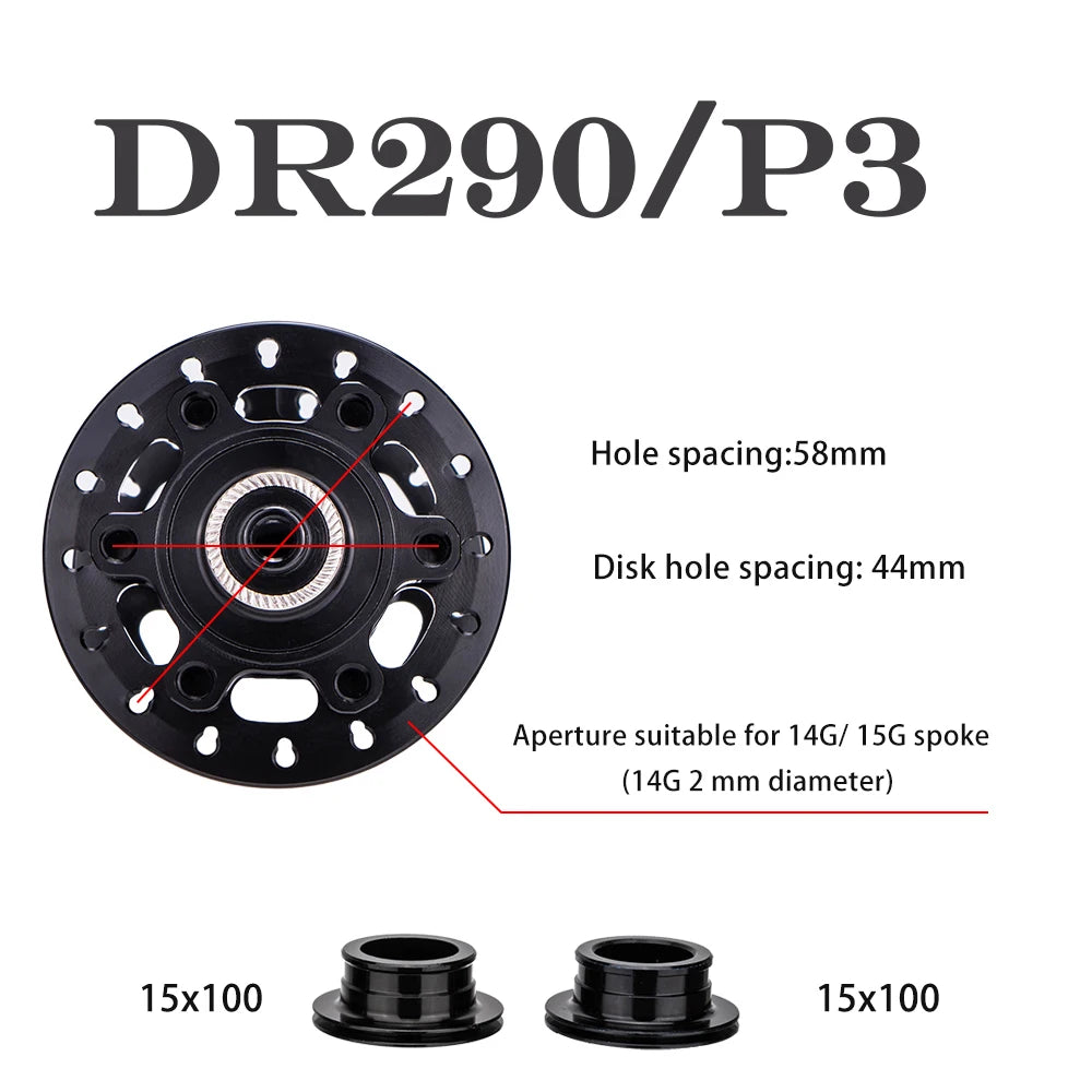 ZTTO MTB 32 Holes Disc Brake Hub Front Hub 6 Bolt Boost Hub 15x110 Thru Axle 15x100 32H Maza 9x100 QR Sealed Bearings Secondary image