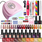 20-Farben-Nageldesign-Set mit LED-Licht, Nagelfeile, Poliermaschine, Glitzer-Diamant-Werkzeugset für den professionellen und privaten Gebrauch