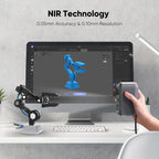 3DMakerpro Moose Lite 3D Scanner,Luxury, NIR Light Source,0.05mm Accuracy,24-bit Color Camera,10fps Frame Rate,Anti-Shake Lenses