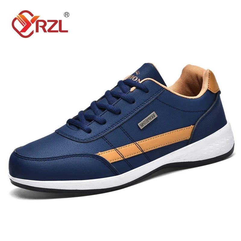 YRZL Herrenschuhe Frühling Herbst Wasserdichte Wandersneaker Freizeit Herren Ledersportschuhe Rutschfeste Tennisschuhe für Herren Hauptbild