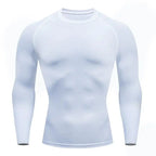 Kompressions-Laufshirt Herren Langarmshirt für Männer Sportbekleidung Schnelltrocknend Fitness T-Shirt Training Workout Muskelshirt