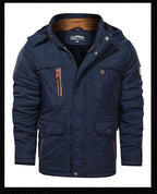 Herren Winterjacke Fleece-Futter Outdoor Parka Mantel Kapuzen-Windbreaker Militär Dick Warme Oberbekleidung Große Größe 6XL Multi-Taschen