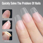 UR SUGAR 3tlg. Künstliche Nägel Set mit 420Stk. matten Soft Gel Tips Solid Glue Gel Entferner Schnelles Nagelverlängerungs-Kit Nagelpflege Starter-Set