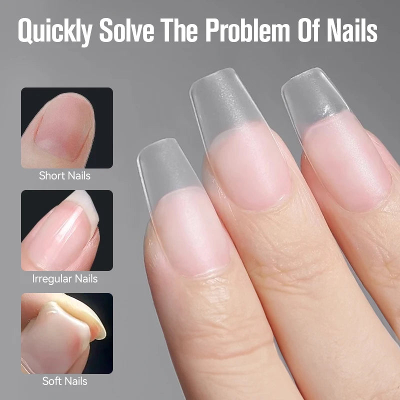 UR SUGAR 3tlg. Künstliche Nägel Set mit 420Stk. matten Soft Gel Tips Solid Glue Gel Entferner Schnelles Nagelverlängerungs-Kit Nagelpflege Starter-Set