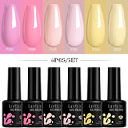 LILYCUTE 7ML 6PCS Neon Gel Nagellack Set fluoreszierend Farbwechsel Semi Permanent Soak Off Maniküre-Kit Nail Art Gel