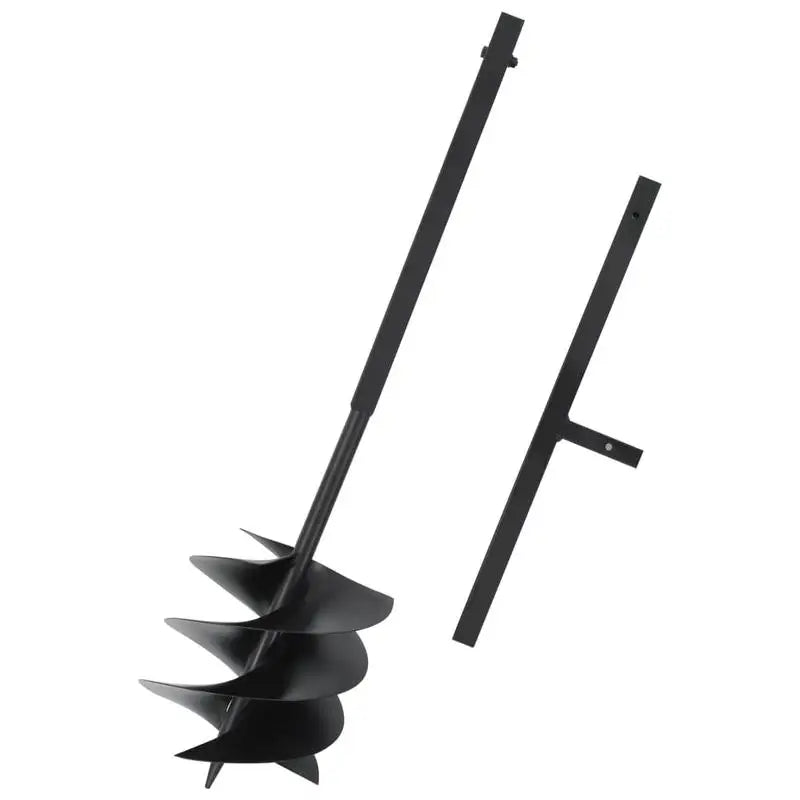 Erdbohrer aus schwarzem Stahl, 250 mm Griffdesign, robuste feste Struktur, langlebiges manuelles Werkzeug zum Graben in Garten und Hof Zweitbild