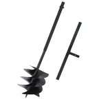 Erdbohrer aus schwarzem Stahl, 250 mm Griffdesign, robuste feste Struktur, langlebiges manuelles Werkzeug zum Graben in Garten und Hof