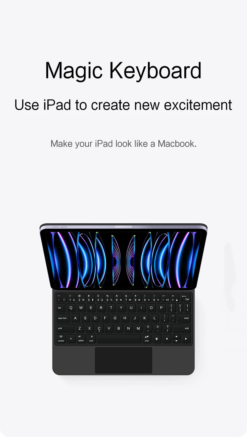 TouchPad Magic Keyboard für iPad Air 11 13 M4 2026 M3 M2 iPad 10 10. Gen. Air 4 5 6 iPad Pro 11 12,9 13'' M5 M4 Smart Cover Hintergrundbeleuchtung