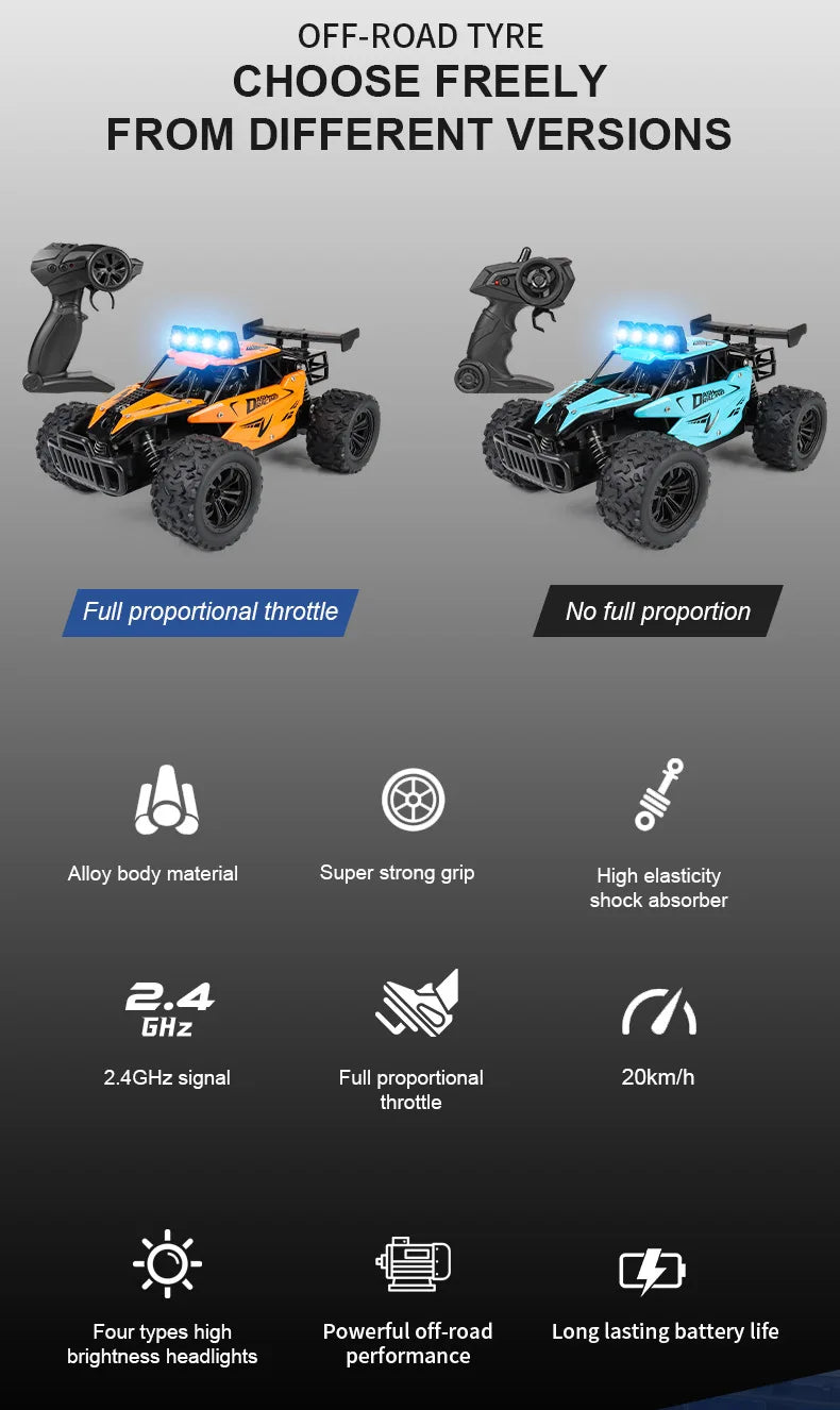 Oike RC-Car 1:16 Modell mit LED-Lichtern Funkferngesteuertes Offroad-Kletterfahrzeug Outdoor-Autos Drift-Rennspielzeug Jungen Geschenke