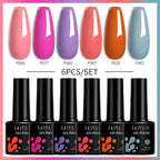 LILYCUTE 7ML 6PCS Neon Gel Nagellack Set fluoreszierend Farbwechsel Semi Permanent Soak Off Maniküre-Kit Nail Art Gel