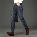 Wthinlee Business Men Jeans Casual Straight Stretch Fashion Classic Blue Black Work Denim Trousers Spring Summer Brand Clothing