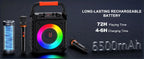 T17-T Karaoke-Maschine und Bluetooth-Kopfhörer, tragbarer Lautsprecher mit LED-Lichtern für Kinder und Erwachsene, unterstützt Bluetooth/USB/TF/AUX
