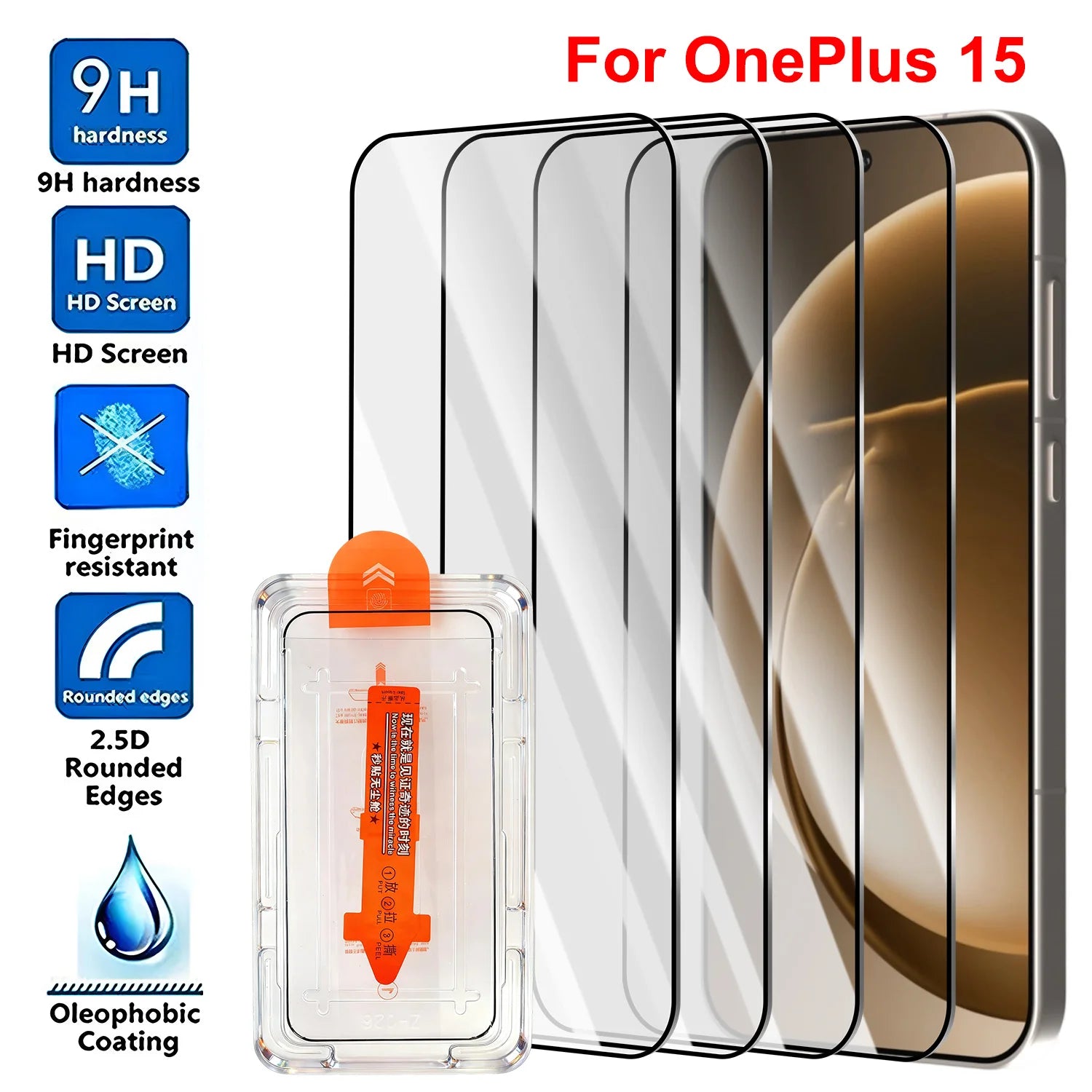 1-3er-Pack Einfach anzubringender Displayschutz für OnePlus 15 Staubfreies Panzerglas Anti-Kratz Schutzfolie für One Plus 15 Zweitbild