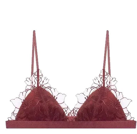 BANERDANNI Pure Desire Victoria Französische Spitzenbestickte Dessous Frauen dünne Cups Triangel-BH Set Bequem ohne Bügel