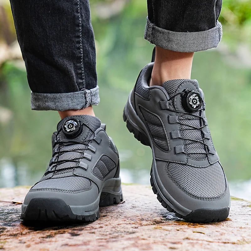 Herren-Outdoor-Sportschuhe für Frühling und Herbst mit drehbarer Schnalle, bequem, rutschfest, Wanderschuhe, große Größen 39–48