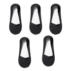 5 Paar Damen Socken Atmungsaktive Unsichtbare Silikon Anti-Rutsch Einfarbige Bootssocken Bequeme Hochwertige No-Show Socken Ultra-dünn