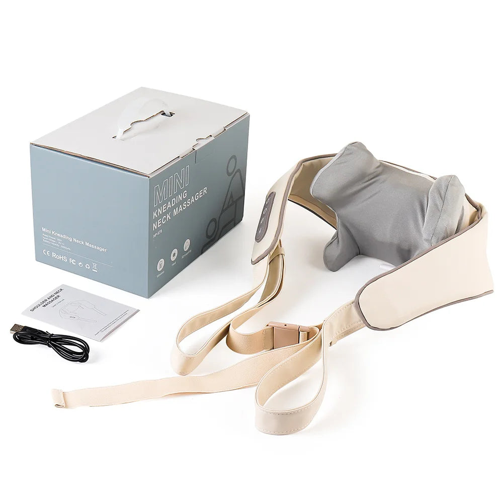Foreverlily 26W Bürstenloser Motor Nacken- und Schultermassagegerät Kabelloses Nacken- und Rückenmassage-Schal Nackenmassager