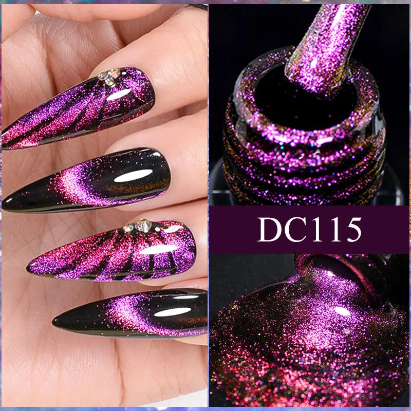 10/12PCS/SET Katze Magnetisches Gel Nagellack Set 9D Reflektierendes Glitzer Gel Halbpermanentes UV Gel Soak Off Funkelndes Nagelkunst Kits