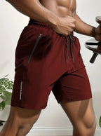 Herren-Shorts für sommerliches Fitnessstudio-Training, Laufen, Radfahren, schnell trocknend, atmungsaktiv, mit Kordelzug, Sporthose, Ausgeh-Outfit0428