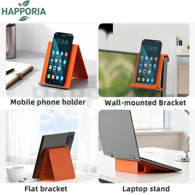HAPPORIA Tragbarer faltbarer Silikon-Handyhalter Flexibler, biegsamer, mehrfach verstellbarer Ständer für Universal-Handy-Tablet