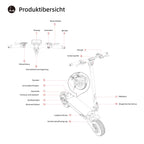 V5Pro Offroad E-Scooter 10 Zoll ABE zertifiziert 500W 48V12.5Ah Geländereifen Dual Federung E-Bremse Voltix APP Deutschland