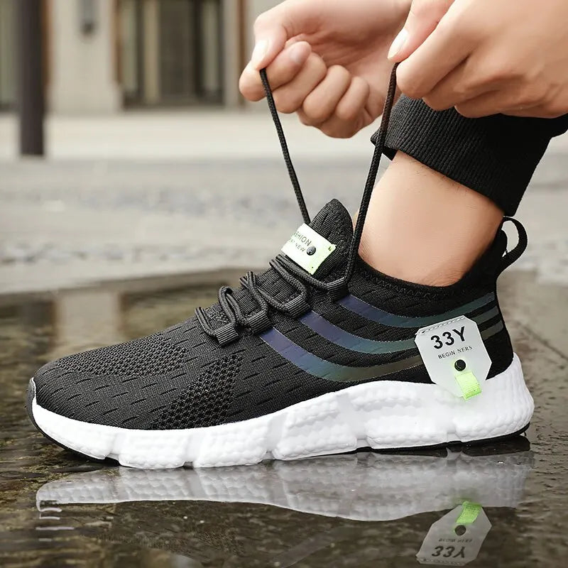 Herren Casual Sportschuhe Atmungsaktive Leichte Sneaker Outdoor Mesh Schwarze Laufschuhe Athletische Jogging-Turnschuhe Wanderschuhe