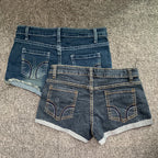Sommer koreanische sexy tiefe Taille Damen-Jeans-Shorts amerikanische Lady Y2K elastische, schmal geschnittene Hot Pants Damen-Stickerei-Wickeljeans