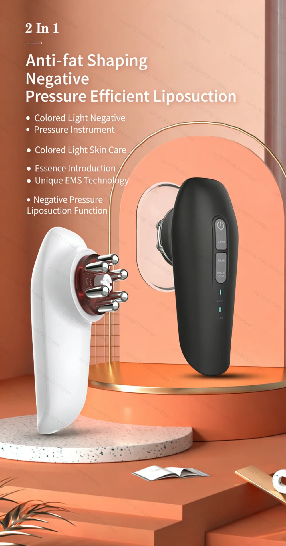 Elektrisches Fett Cellulite EMS Entfernung Bauchmassagegerät Starke Saugkraft Tiefenmassage Körperstraffungsgerät Anti Cellulite