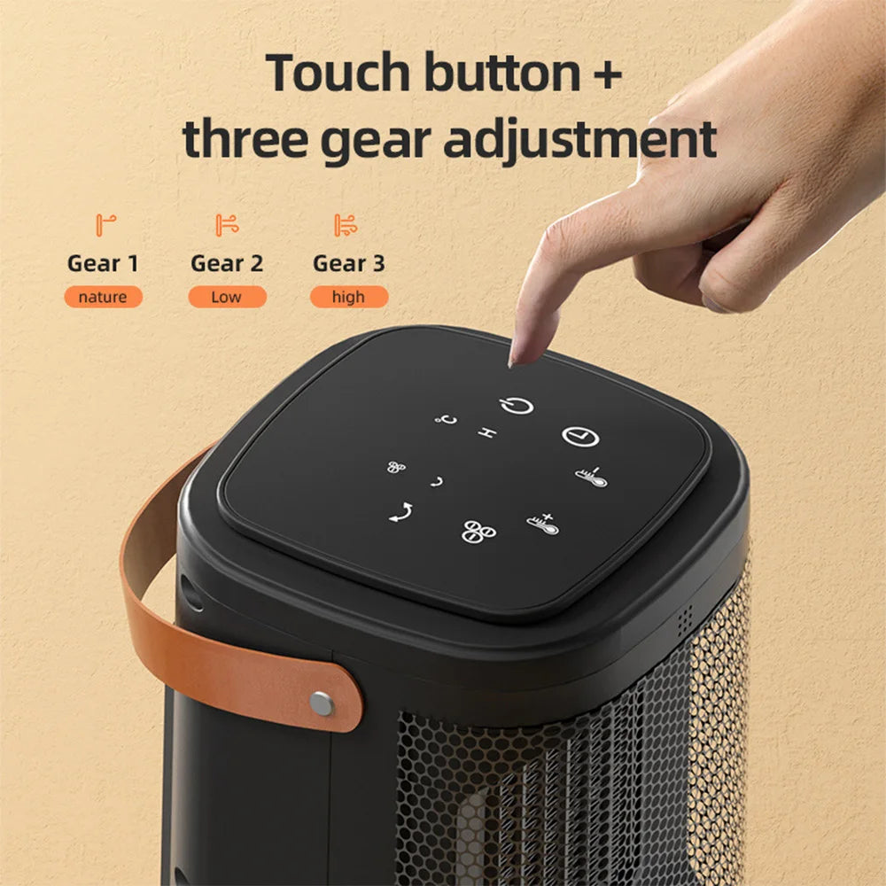 Smart Remote Portable PTC Ceramic Electric Heater Fast Heating Low Noise Touchscreen Hot and Cold Fan For Home Bedroom Office