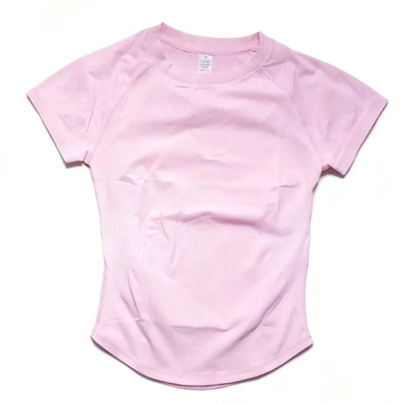Kurzarm Gym-Top Damen Kleidung Yoga-Top Nahtloses Sportshirt Leichtes Fitness-Workout-Shirt Sport-Tops Active Wear Femme