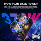 W-KING T12 Portable Bluetooth Speaker Box with 370W MAX Pro Sound, Light Show, CSB, Bass Boost, Wheels and Telescopic Handle
