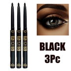 2 Stück wasserdichte schwarze braune Eyeliner-Stifte – wischfest, langanhaltend & anfängerfreundlich, glatt, hochpigmentiertes Punk-Augen-Make-up