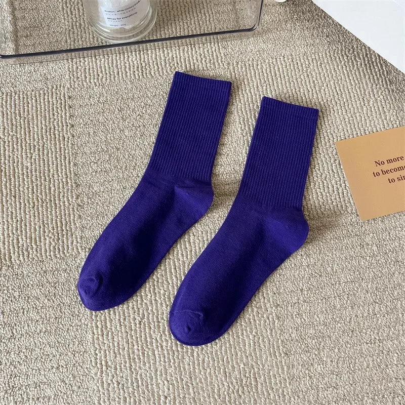 33 Farben Sommer Baumwolle Weiche Socken Fröhlich Bunte Damen Mid-Tube Strümpfe Modetrend Rot Grün Knöchelsocken Herbst Strumpfwaren